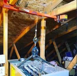 New air handler being hoisted into an attic during an HVAC installation in Maricopa, AZ